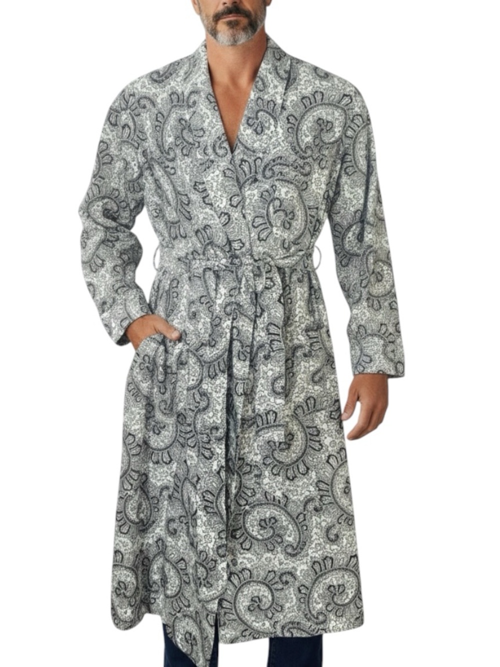Idle Hour Vintage 60s Men’s Paisley Robe Smoking Jacket Size M Classic